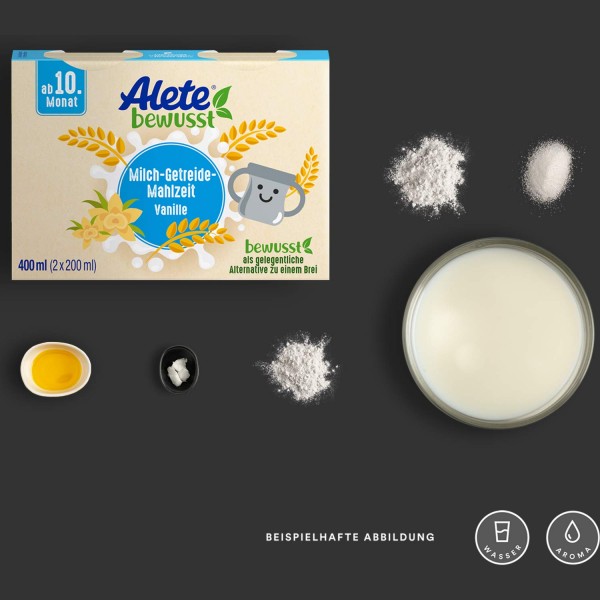 Alete bewusst Milch-Getreide-Mahlzeit Vanille 6 St. (2x200ml) ab. 10 Monat