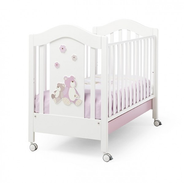 ERBESI Babybett Lilo weiß/rosa