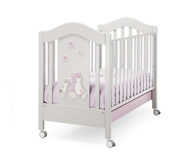 ERBESI Babybett Lilo grau/rosa