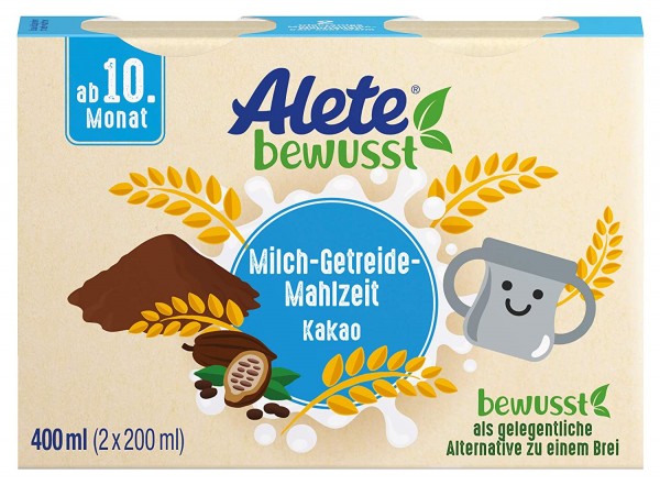 Alete bewusst Milch-Getreide-Mahlzeit Kakao 6 St. (2x200ml) ab. 10 Monat