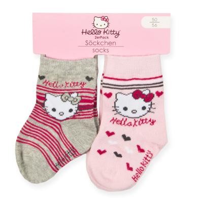 EBI Baby HELLO KITTY Baby Söckchen 2er Pack rose/grau