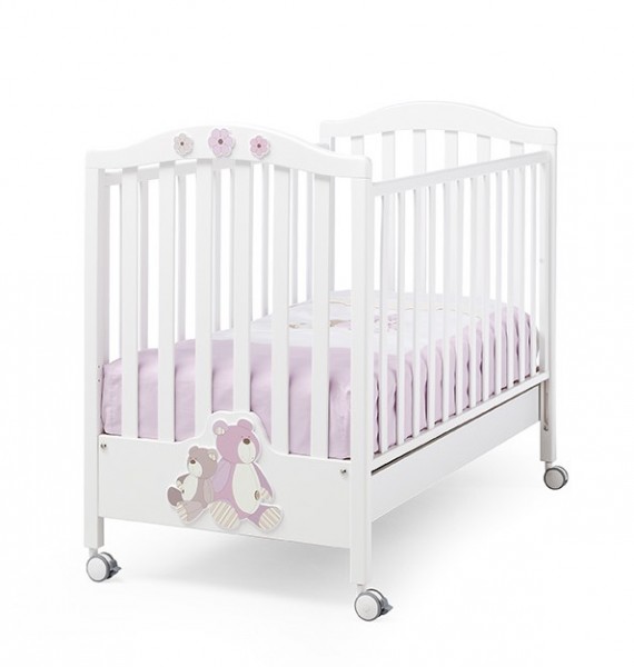 ERBESI Babybett Gio weiß/pink