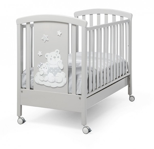 ERBESI Babybett Nuvoletta grau glitzend